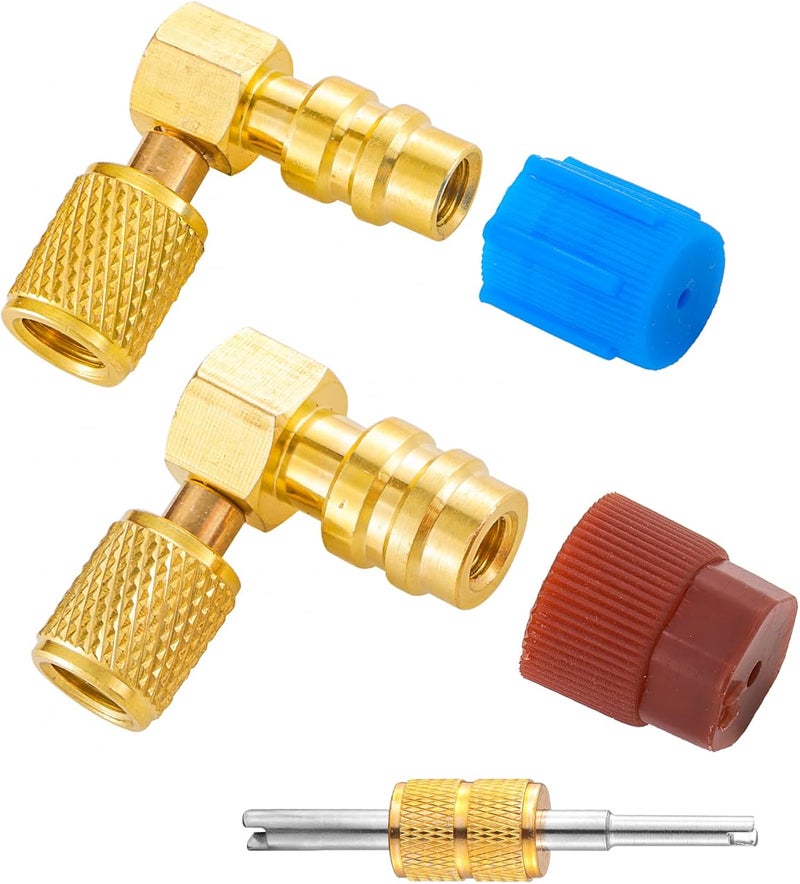 Tigbear R12 to R134A AC Fitting Adapter Kit, High/Low AC Fitting Port Retrofit Conversion Adapter, R12 to R134a Conversion Kit for Auto A/C Refrigerant System - Image 1